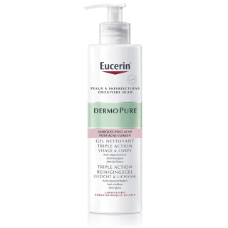 Gel nettoyant triple action visage & corps DermoPure Eucerin - 400ml