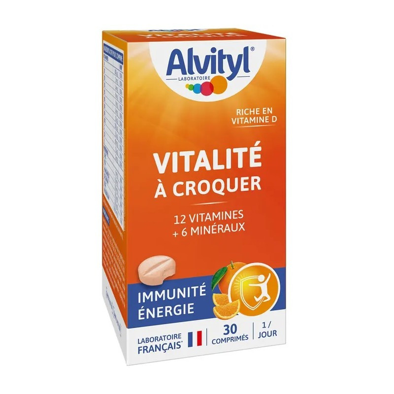 Alvityl Vitalité à croquer goût orange Urgo - 30 comprimés
