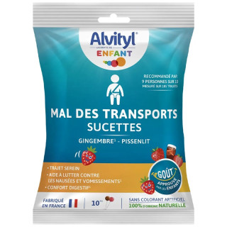 Sucettes mal des transports Urgo - 10 sucettes cola et fraise