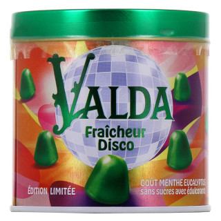 Pastilles sans sucres Menthe et Eucalyptus Fraîcheur Disco Valda - Adoucit la gorge - 160g