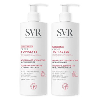 Crème nourrissante apaisante 48H Topialyse SVR - Peaux sensibles - 2 x 400ml