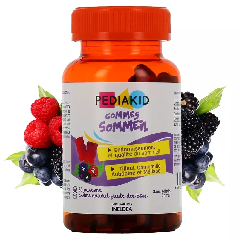 Gommes Sommeil goût cassis Pediakid - Endormissement - 60 gommes