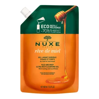 Gel lavant surgras visage et corps Rêve de Miel Nuxe - Éco-recharge 400ml