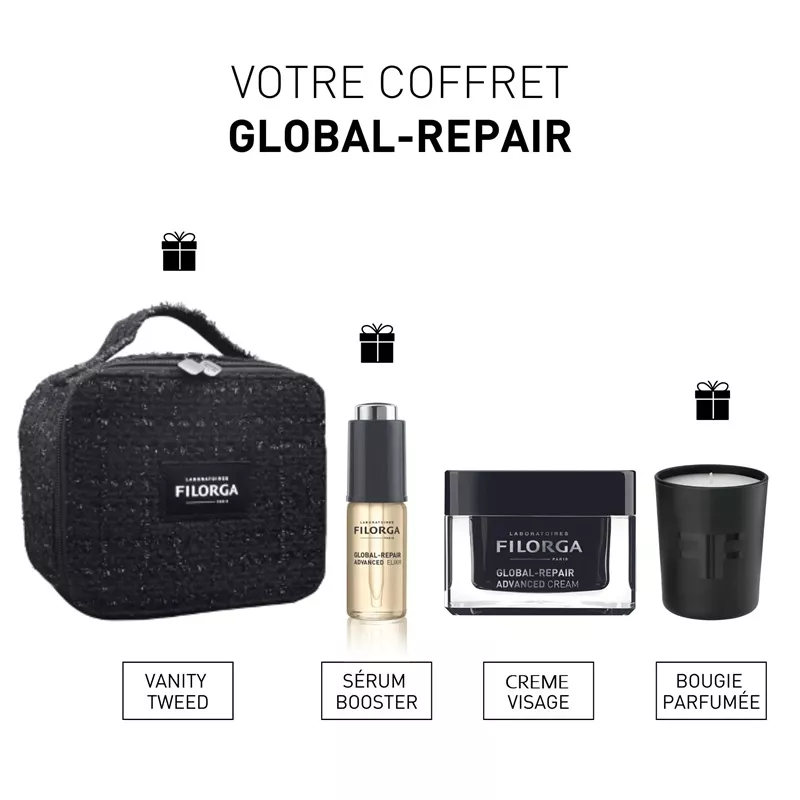 Coffret rituel anti-âge Global-Repair Filorga - 2 soins + 1 bougie
