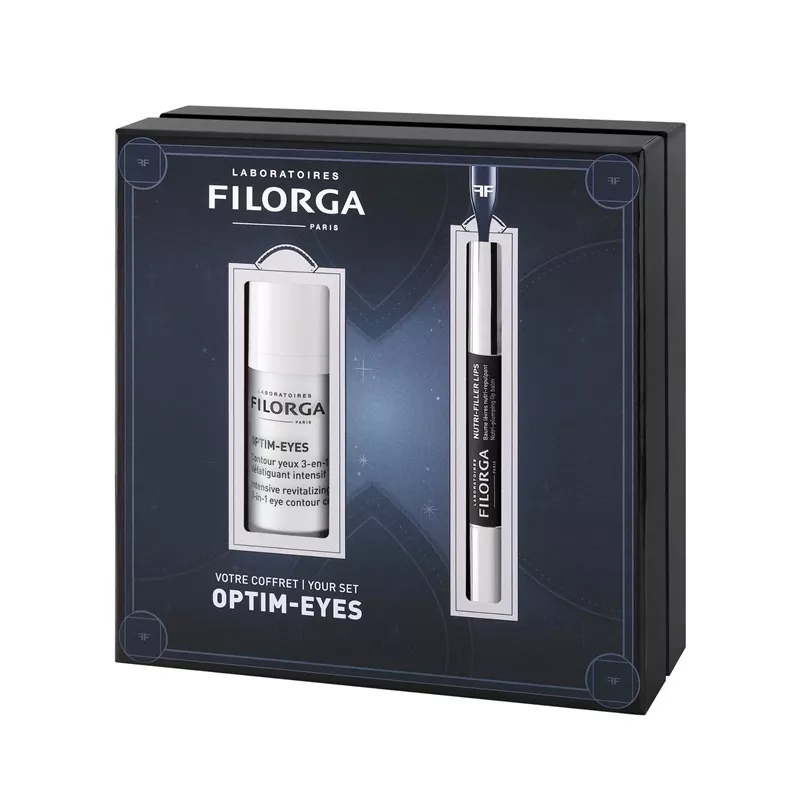 Coffret contour yeux 3-en-1 Optim-Eyes 15ml + Nutri-Filler Lips Baume lèvres 4g Offert Filorga