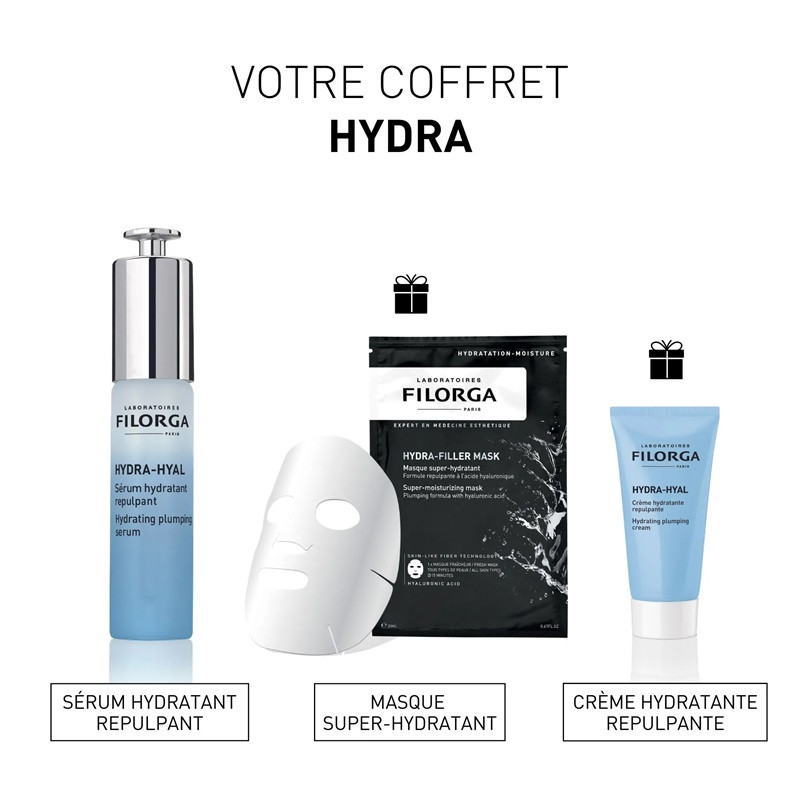 Coffret hydratant repulpant Hydra-Hyal Filorga - 3 soins