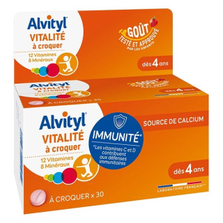 Alvityl Vitalité fraise - 30 comprimés à croquer c'est sur Purepara.com