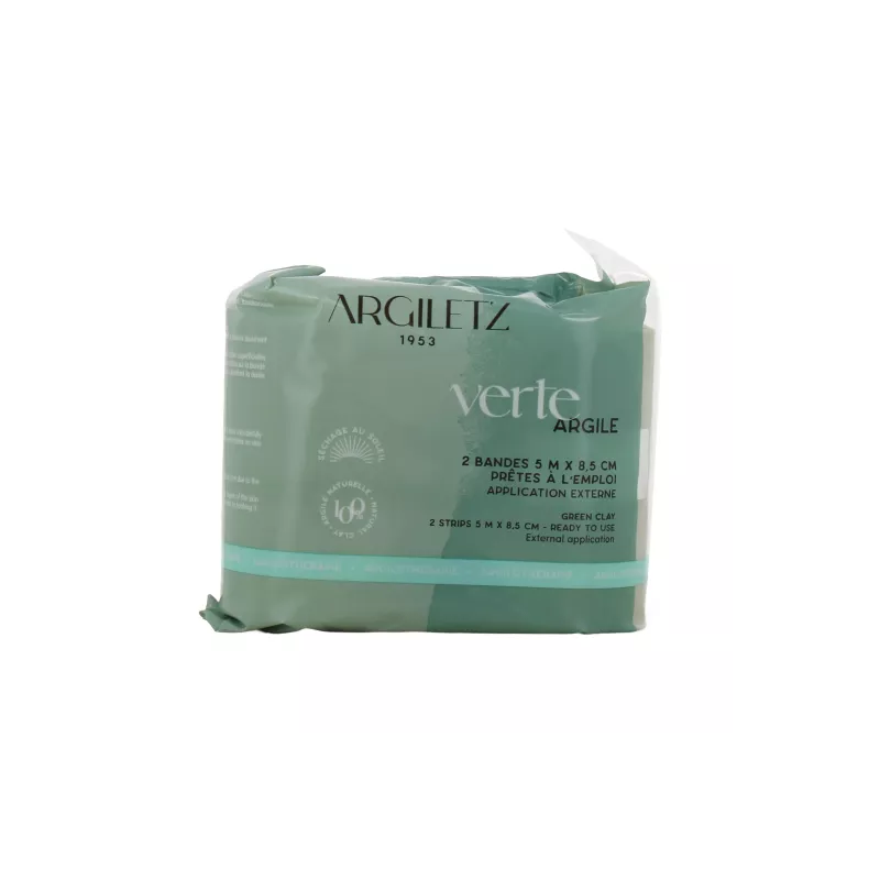Bande d'argile verte Argiletz - Soulage les muscles - 2 bandes
