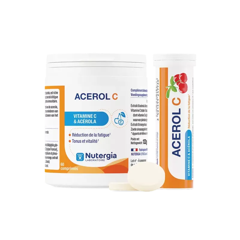 Acérol C Nutergia - Vitamine C - 60 comprimés à croquer + 15 Offerts