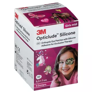 Pansements orthoptiques filles Opticlude™ Silicone 3M - 5,3cm x 7cm - 50 unités
