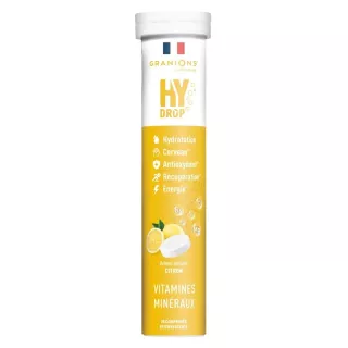 Pastilles d'hydratation 5 en 1 goût citron Hydrop Granions - 20 comprimés