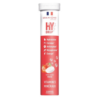 Pastilles d'hydratation 5 en 1 goût fraise Hydrop Granions - 20 comprimés