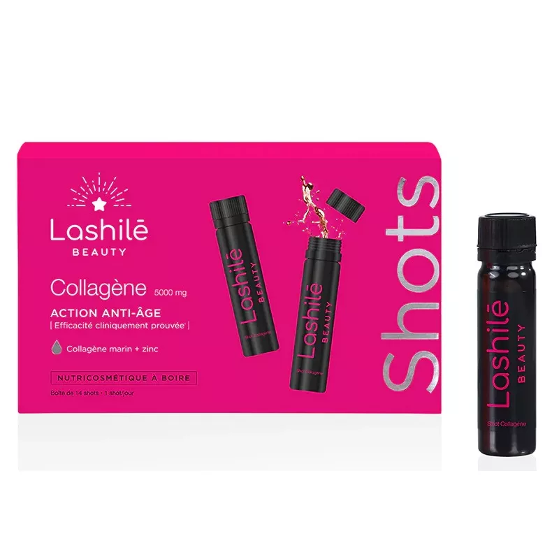 Shots collagène 5000mg action anti-âge Lashilé Beauty - 14 shots