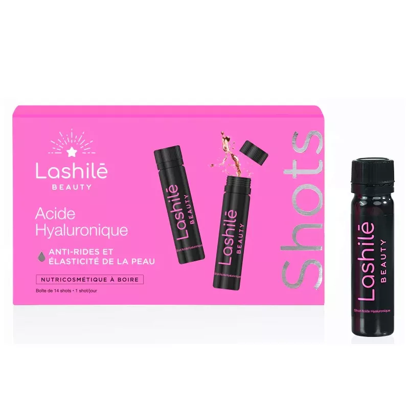 Shots acide hyaluronique Lashilé Beauty - Anti-rides et élasticité de la peau - 14 shots