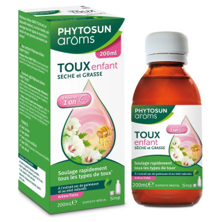 Sirop toux sèche et grasse enfant Phytosun Arôms - Toux sèche/grasse - 200ml