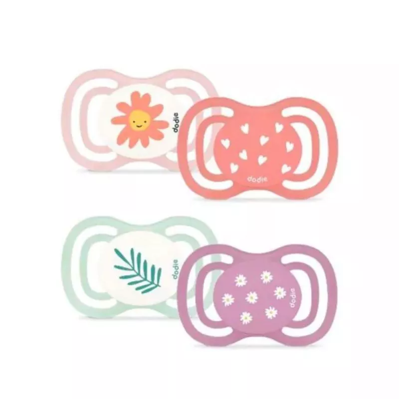 Sucettes anatomiques en silicone 6m+ F2 rose Extra Fine Dodie - Lot de 2