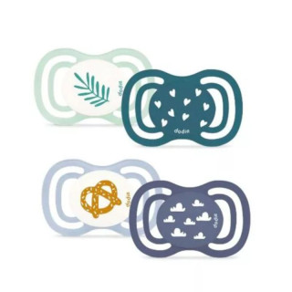 Sucettes anatomiques en silicone 6m+ F3 bleu Extra Fine Dodie - Lot de 2