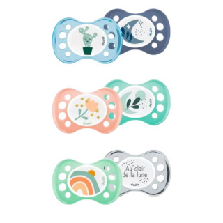 Sucettes anatomiques en silicone jour & nuit 0-6m A30 - Dodie - Lot de 2