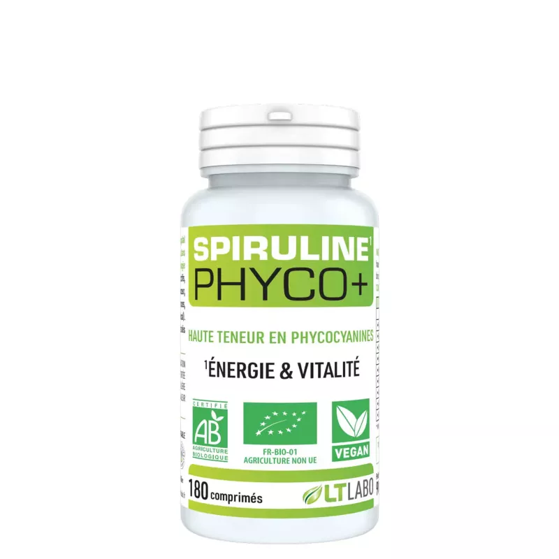 Spiruline Phyco + Bio LT Labo - Energie & Vitalité - 180 comprimés