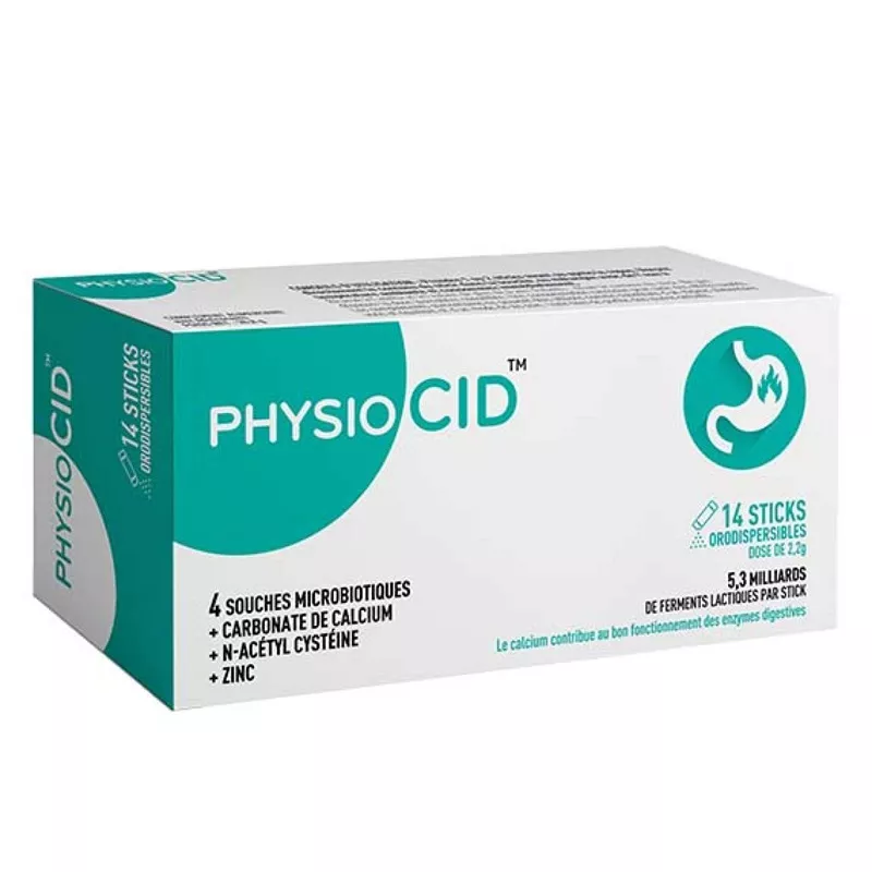 PhysioCID Immubio - Brûlures d’estomac - 14 sticks