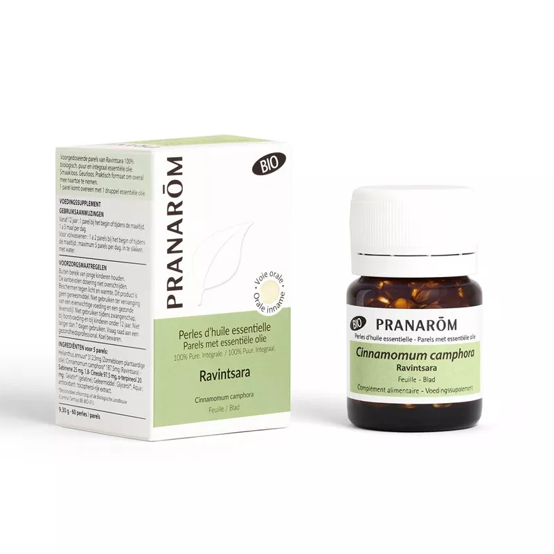 Perles d'huile essentielle Ravintsara Bio Pranarôm - 60 perles