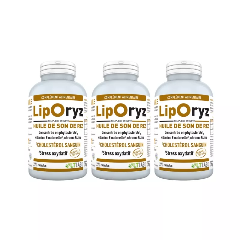 Liporyz LT Labo - Cholestérol sanguin - Lot de 3 x 270 capsules