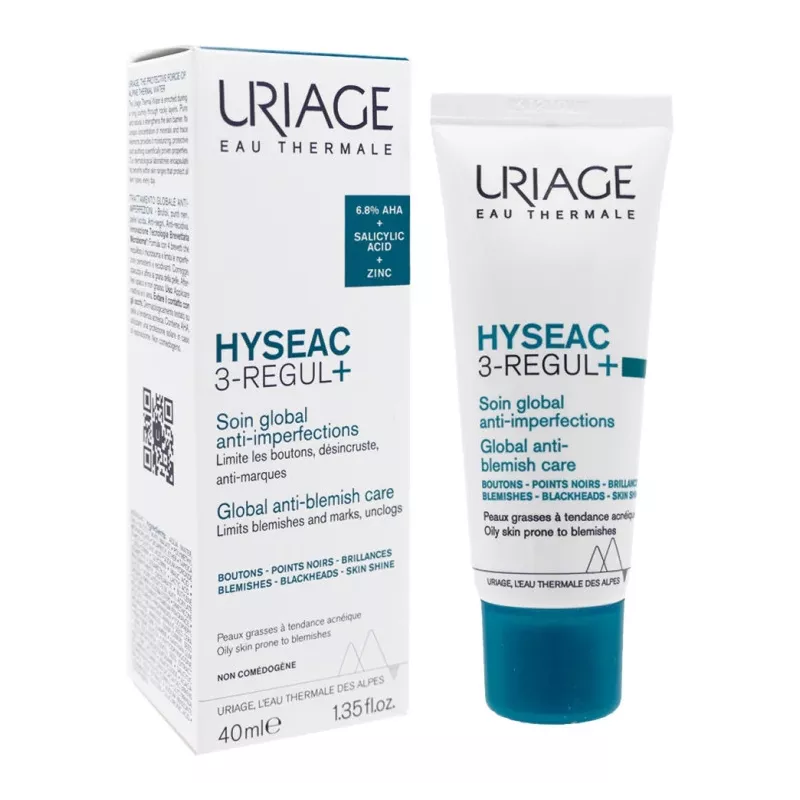 Soin global anti-imperfections Hyséac 3-Régul+ Uriage - Boutons & points noirs - 40ml