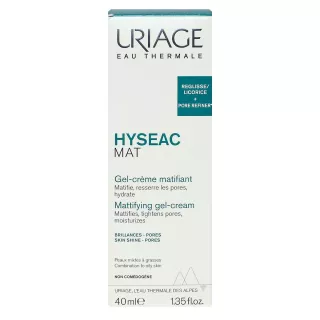 Gel crème matifiant Hyséac Mat Uriage - Peaux mixtes à grasses - 40ml