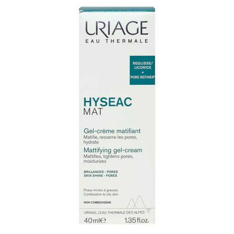 Gel crème matifiant Hyséac Mat Uriage - Peaux mixtes à grasses - 40ml