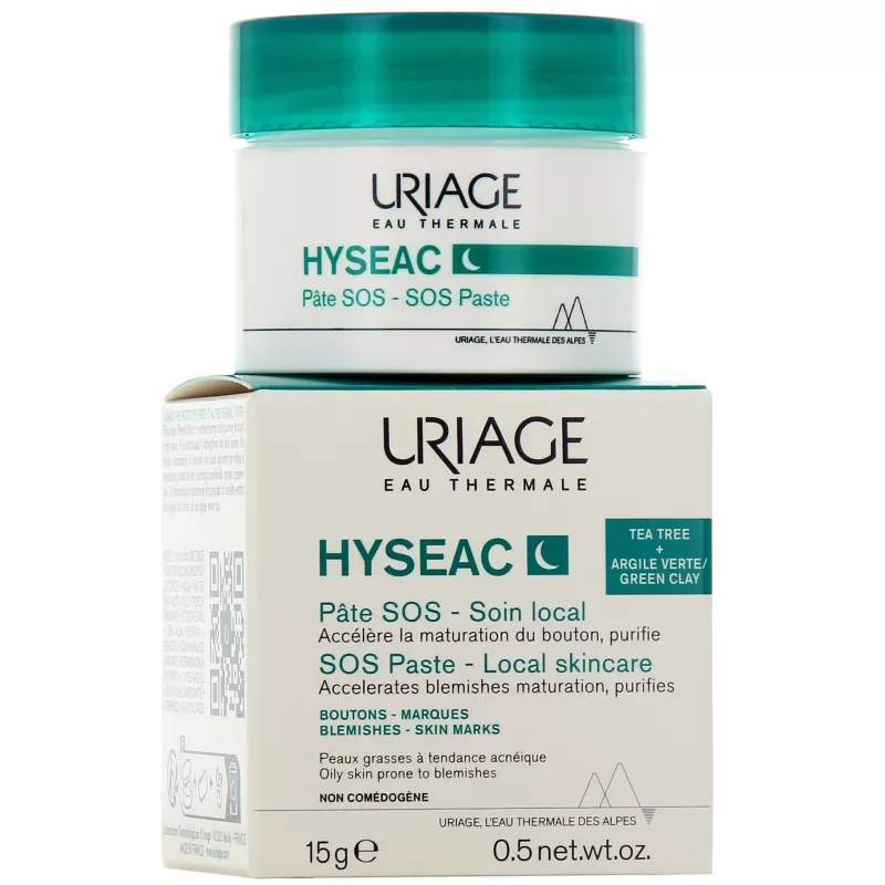 Pâte SOS anti-imperfections Hyséac Uriage - Peaux grasses à tendance acnéique - 15ml