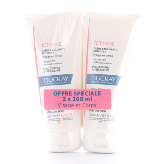 Ducray Ictyane LOT 2 crème emolliente 200ml