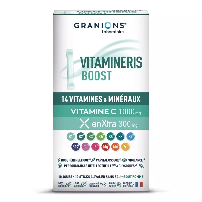 Vitamineris Boost 1000mg Granions - 14 vitamines et minéraux - 10 sticks