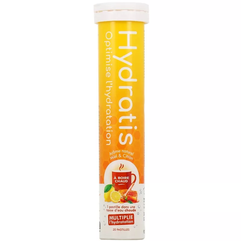 Pastilles d'hydratation Miel Citron à boire chaud Hydratis - 20 pastilles