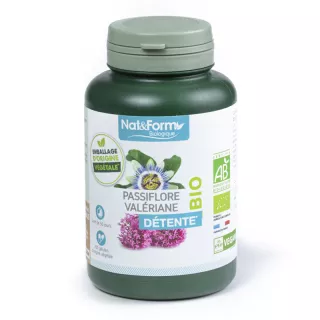 Passiflore & Valériane Bio sommeil Nat&Form - Détente et relaxation - 20 gélules