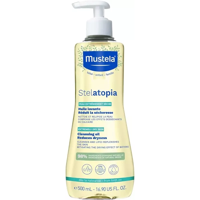 Huile lavante Stelatopia Mustela - Peau à tendance atopique - 500ml