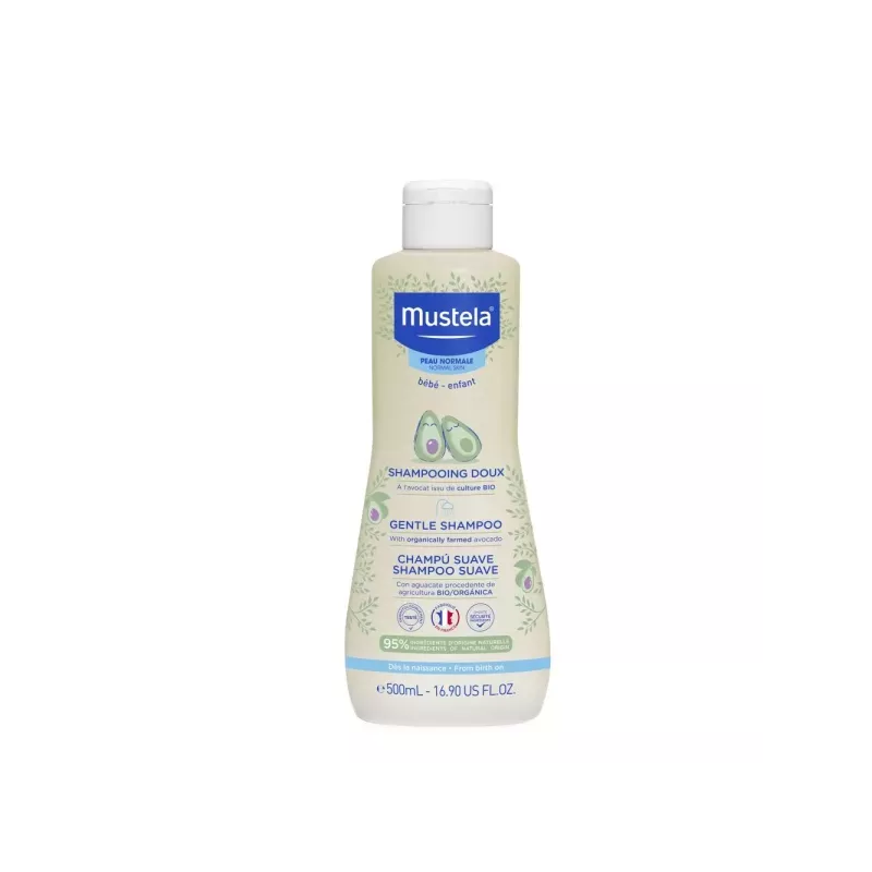 Shampoing doux à l'avocat Bio Mustela - Pour cheveux de bébé - 500ml