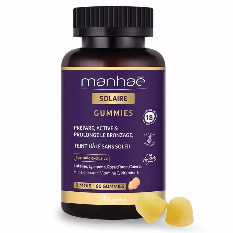 Manhaé Solaire Vitavea - Active et prolonge le bronzage - 60 gummies