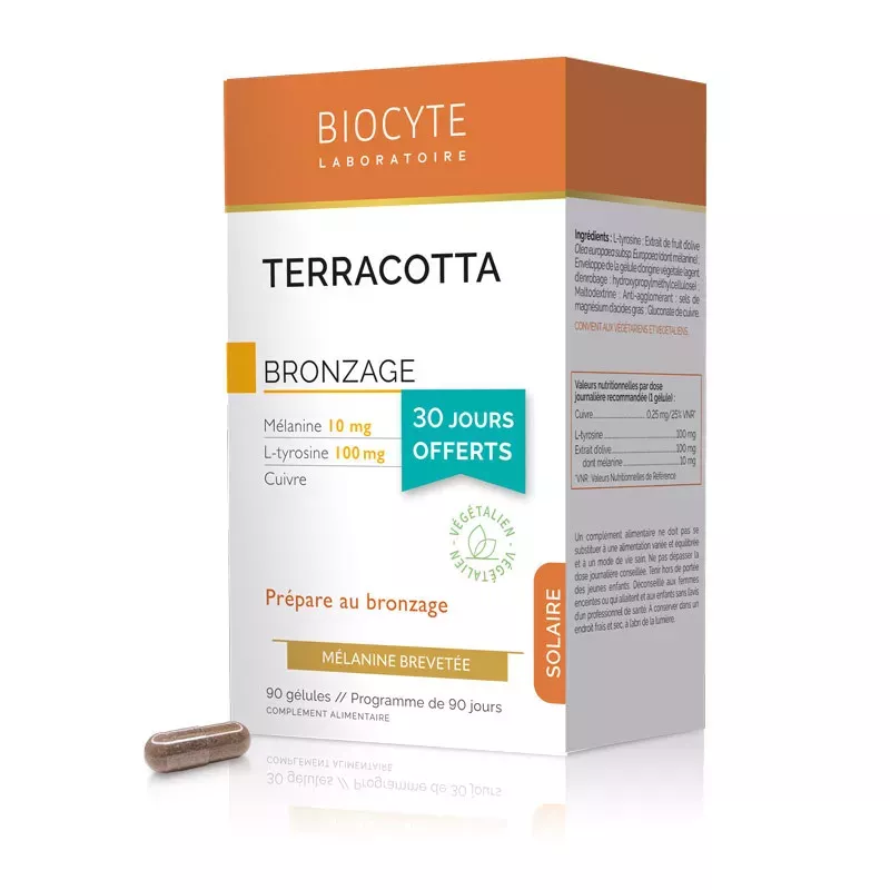 Biocyte Terracotta cocktail solaire - Pack 3 mois 90 comprimés c'est sur Purepara.com