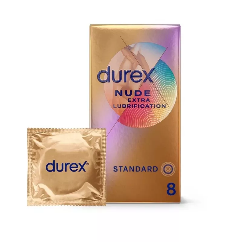 Préservatifs Nude Extra lubrification Durex - 8 préservatifs