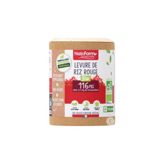 Levure de riz rouge & ail Bio Nat&Form - Cholestérol - 200 gélules
