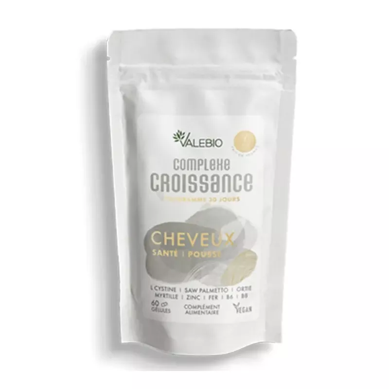 Complexe croissance cheveux Laboratoires Valebio - Accélère la pousse - 60 capsules