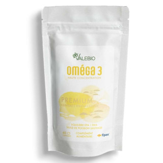 Oméga 3 premium Laboratoires Valebio - Cerveau, cœur et vision - 60 capsules