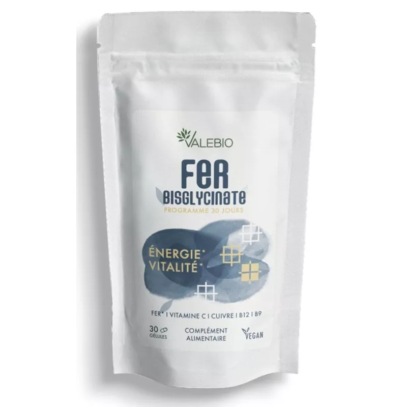 Fer Bisglycinate Laboratoires Valebio - Vitalité et immunité - 30 gélules