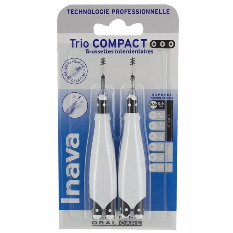Brossettes interdentaires espaces étroits (ISO 0/0/0) TrioCompact Inava - x 6
