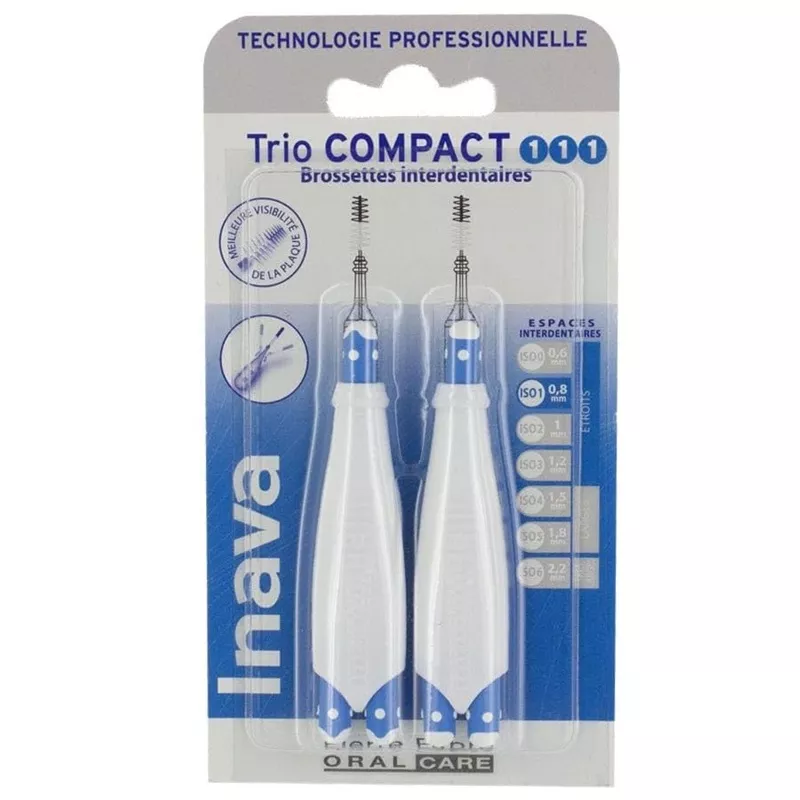 Brossettes interdentaires espaces étroits (ISO 1/1/1) TrioCompact Inava - x 6