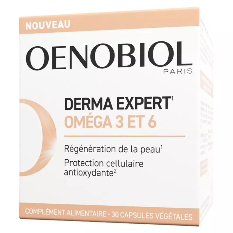 Oméga 3 & 6 Derma Expert Oenobiol - Régénération de la peau - 30 capsules