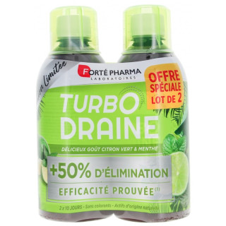 TurboDraine minceur citron vert/menthe Forté Pharma - Minceur - 2 x 500ml