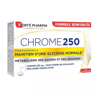 Chrome 250 glycémie Forté Pharma - Minceur & grignotages - 30 comprimés