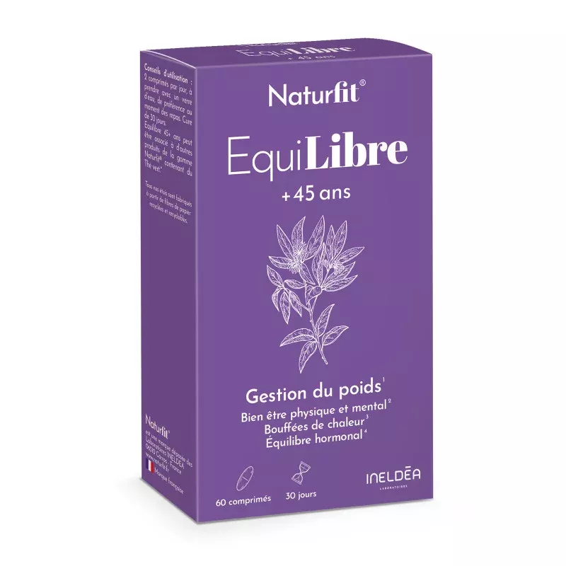 EquiLibre + 45 ans Naturfit Ineldea - Équilibre hormonal - 60 comprimés