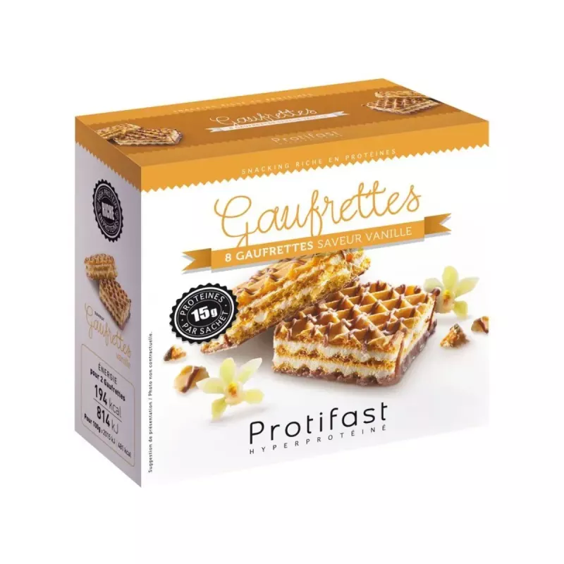 Gaufrettes protéinées vanille de Protifast - 8 gaufrettes